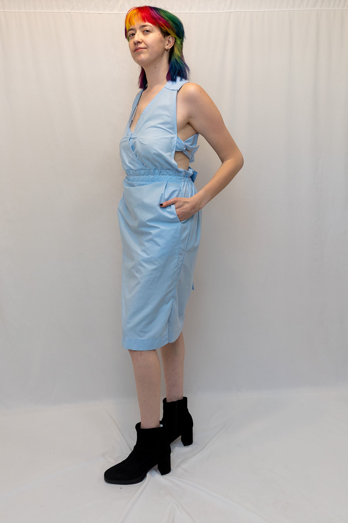 Size Adjustable Pale Blue Dress